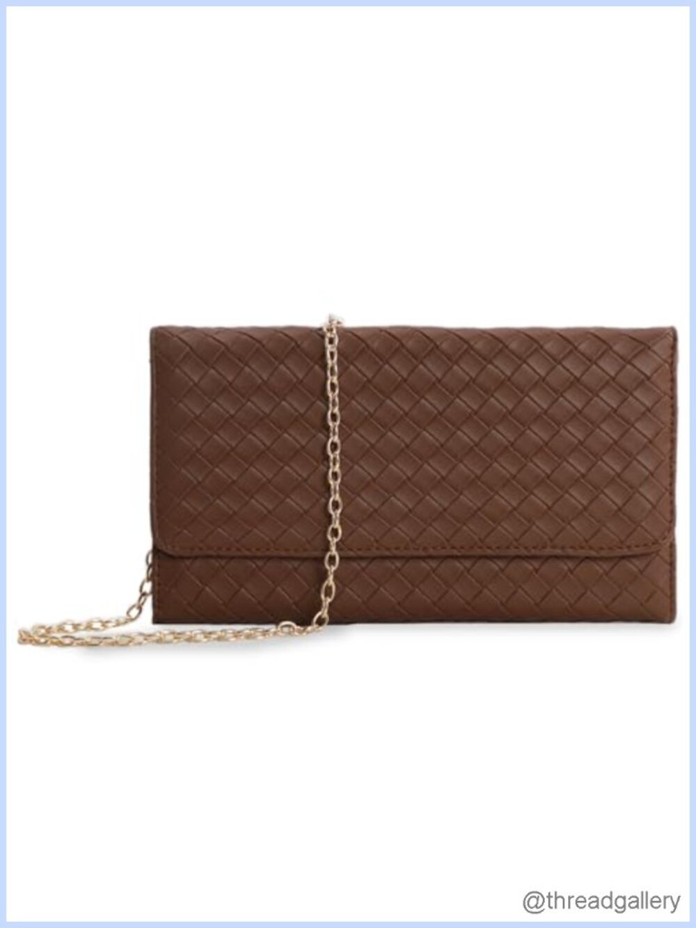 Gold Chain Crossbody Bag Convertible Clutch Purse with Card Slots